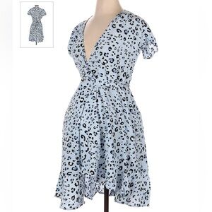 Baby blue wrap Maternity dress